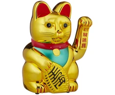 Relaxdays Auksinė XL mojuojanti Maneki Neko katė