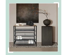 Relaxdays Batai stovas, 45x80x30 cm, Juoda Ruda