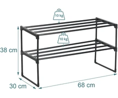 Relaxdays Metalinis batų stovas su plastikinėmis lentynomis