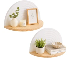 Relaxdays Boho stiliaus sieninės lentynos x2