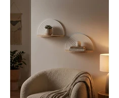 Relaxdays Boho stiliaus sieninės lentynos x2