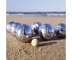 Relaxdays Boules Rinkinys, 20x35x9 cm, Natūrali Sidabrinė