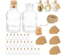 Relaxdays Dekoratyvinis buteliukų rinkinys, 9x5 cm, skaidrus
