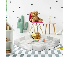 Relaxdays Dėlionės kilimėlis, 145x145 cm, Pilka Balta