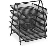 Relaxdays Dokumentų dėklas, 37.5x30x35.5 cm, juodas, metalas