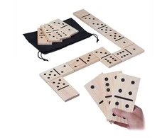 Relaxdays Domino žaidimas, milžiniškas domino rinkinys, 15x7.5x1 cm, natūralios spalvos
