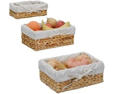 Relaxdays Duonos krepšelio rinkinys, 9x23x15.5 cm, 10.5x27.5x19 cm, 12x30.5x23 cm, natūrali, kreminė