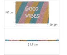 Kodustaar Spalvingas dryžuotas durų kilimėlis „Good vibes“