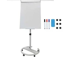 Relaxdays Flipchart lenta 100x70 cm balta