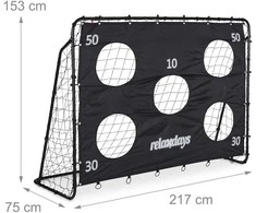 Relaxdays Juodi futbolo vartai su taikiniais