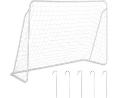 Relaxdays Futbolo vartai, 153x217x75 cm, balti