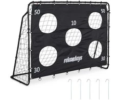 Relaxdays Futbolo vartai, 153x217x75 cm, juoda, plienas
