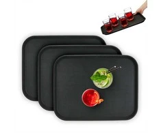Relaxdays Gastro padėklas, 46x35x2 cm, juodas
