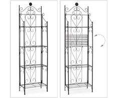 Relaxdays Gėlių stovas, metalas, 41x22 cm, juodas