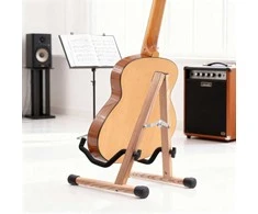 Relaxdays Gitara Stovas Sulankstomas Reguliuojamas Šviesiai Rudas