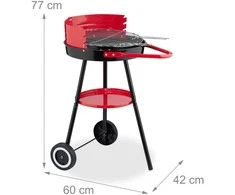 Relaxdays Anglinė kepsninė su ratukais Ø 42 cm