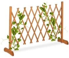Relaxdays Grotelės, Išplečiamos medinės grotelės, 73x28x23-180 cm, Oranžinės