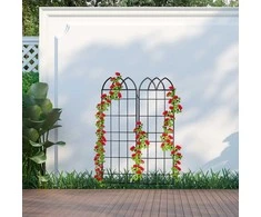 Relaxdays Grotelinis skydas, metalas, 51x1.5x183 cm, juoda