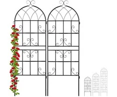 Relaxdays Grotelių rinkinys, metalas, 150x50x1,5 cm, juoda