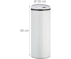 Relaxdays Baltas 50L jutiklinis šiukšliadėžės kibiras