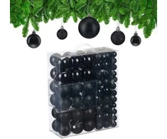 Relaxdays Kalėdinės eglutės žaisliukų rinkinys, 138 vnt., plastikas