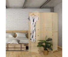 Relaxdays Kambario pertvara, 180x182x2 cm, ruda, bambukas