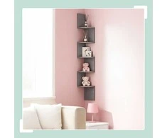 Relaxdays Kampinė sieninė lentyna, 5 lygių