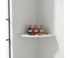 Relaxdays Kampinė sieninė lentyna riešutmedžio spalvos