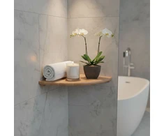 Relaxdays Kampinė sieninė lentyna, riešutmedžio spalvos