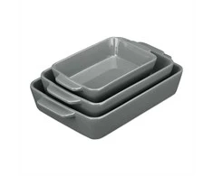 Relaxdays Kepimo indų rinkinys, 22.5x13.5x4.5 cm, 28x17x5.5 cm, 33x20x6 cm, pilka