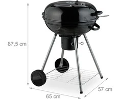 Relaxdays XXL katilinis BBQ grilis ant ratukų
