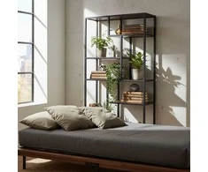 Relaxdays Knygų spinta, 159,5x60x24 cm, Ruda, Juoda