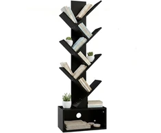 Relaxdays Knygų spinta 6 lygių medžio dizaino saugojimo skyrius MDF