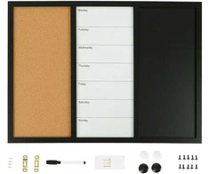 Relaxdays Kombinuota lenta, 3-in-1 su priedais, balta/ruda/juoda, organizatorius