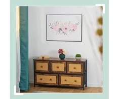 Relaxdays Komoda, 54,5x100x32,5 cm, Ruda, Juoda