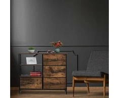 Relaxdays Komoda, 71.5x84x32.5 cm, ruda, juoda