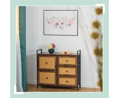 Relaxdays Komoda, 77x85x31,5 cm, Ruda, Juoda