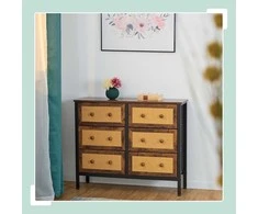 Relaxdays Komoda, 83x100x32 cm, Ruda