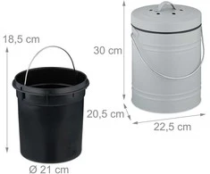 Relaxdays Komposto kibiras su kvapų filtru 5 litrai