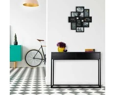 Relaxdays Konsolinis stalas, 40x110x80.5 cm, juodas
