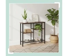 Relaxdays Konsolinis stalas, 75x80x22 cm, Juodai rudas