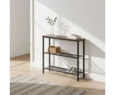 Relaxdays Konsolinis stalas, 75x80x23 cm, Rudas, Juodas