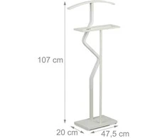 Relaxdays Kostiumo stovas 107 cm baltas