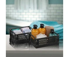 Relaxdays Laikymo dėžės, 10x25x16.5 cm, juoda, plastikas