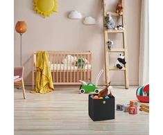 Relaxdays Juodos laikymo dėžės su kilpine rankena