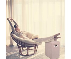 Relaxdays Smėlio spalvos daiktų laikymo pufas