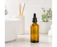 Relaxdays Lašintuvų buteliukai 100 ml, gintaro spalvos stiklas, rinkinys iš 12 vnt.