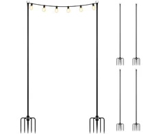 Relaxdays Lauko šviesų girliandos atramos stulpai, 3 m, metalas