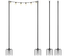 Relaxdays Lauko šviesų girliandos atramos stulpai, 3 m, metalas