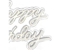Relaxdays LED iškaba, Happy Bday, 28x40x1 cm, balta